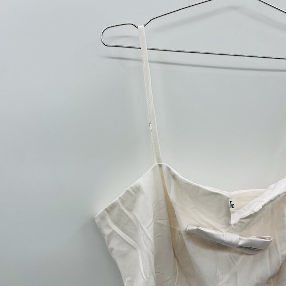 Future Collective Womens Plus Size 1X Holiday Bow Front Tank Top in Cream 098 - Picture 3 of 8